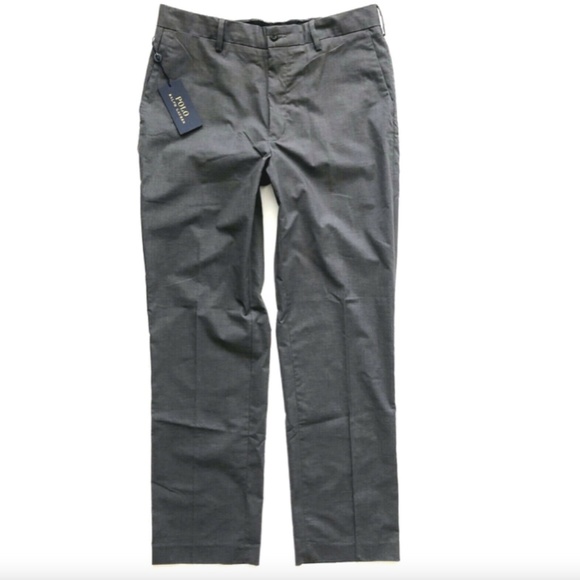 Polo Ralph Lauren Nwt Classic Fit Med Grey Cotton Blend Flat Front Pants 30 x 30